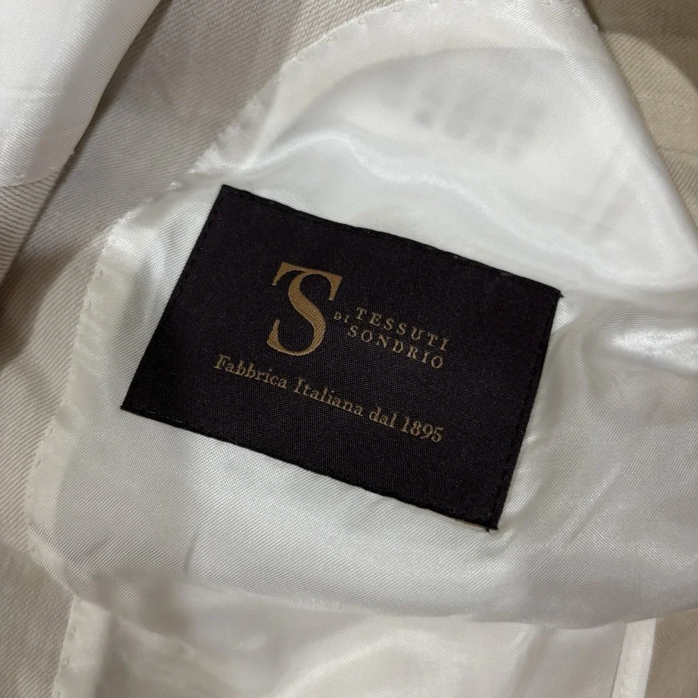 Suit Supply Tessuti Di Sondrio Havana Washed Linen Cotton Blazer Mens 40 Slim